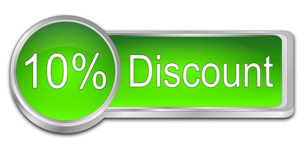 Bright green button showing 10% discount offer.