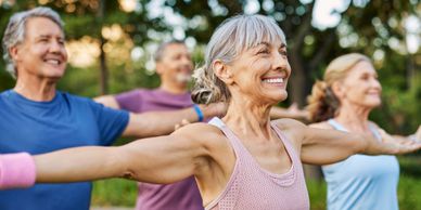 Group of people doing exercise
