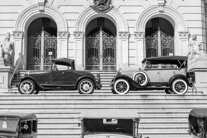 Old cars from 1930, Cabriolet, vintage.