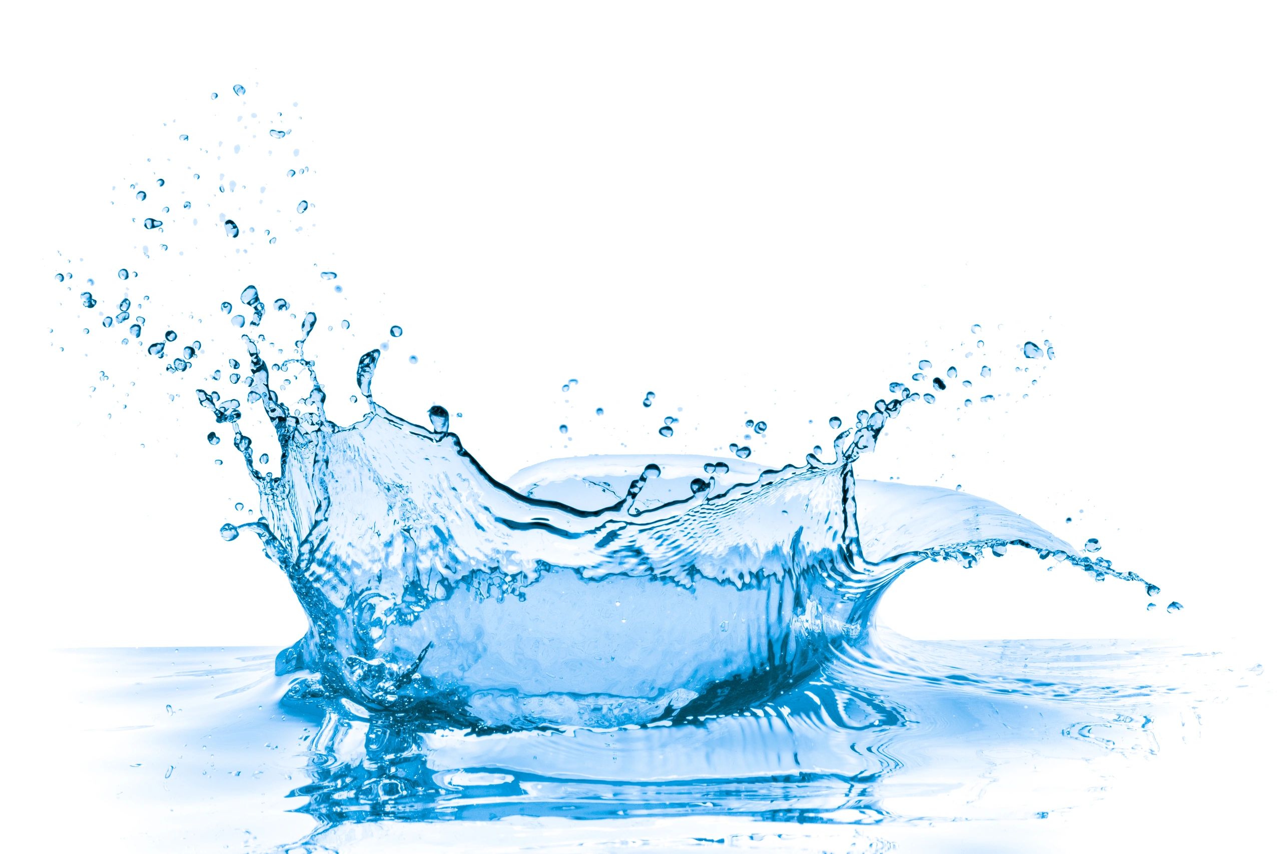 Splash of water captured mid-air with droplets scattering.