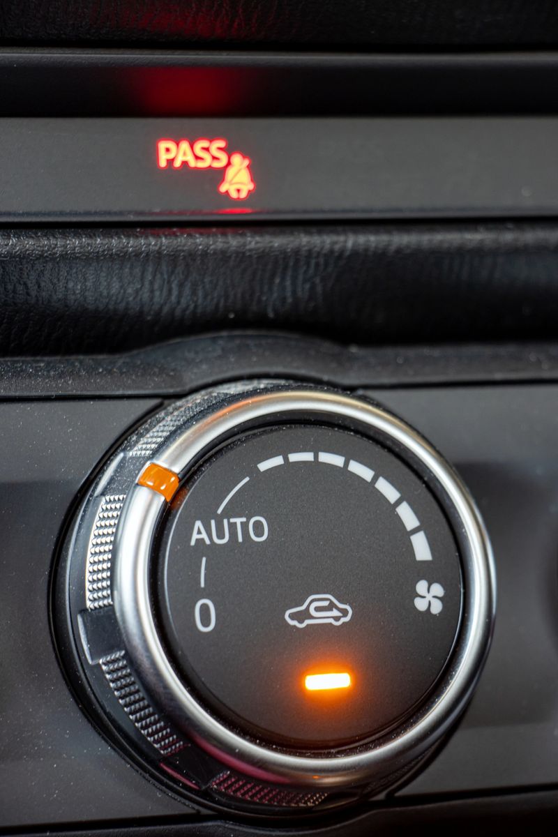 Air conditioning controls on the car dashboard. Close up car ventilation system, details of controls of modern car.