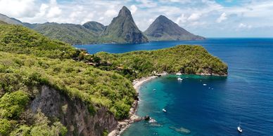 Mountain peaks on St. Lucia