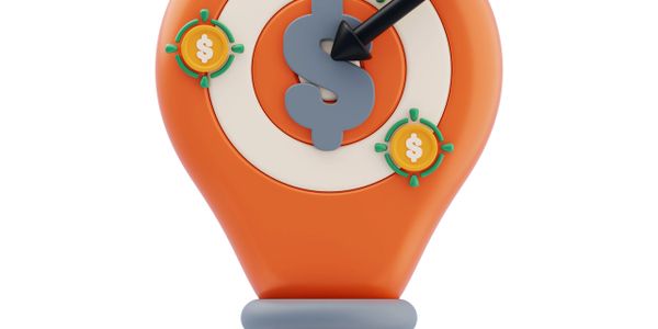 Orange target with a dollar sign and an arrow hitting the center.
