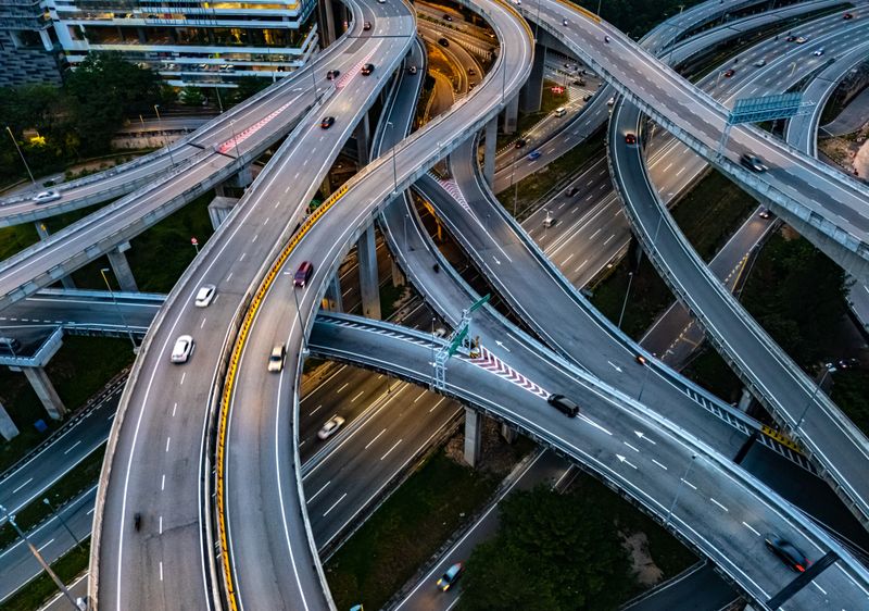 Spaghetti junction in Petaling Jaya near Kuala Lumpur, Malaysia.