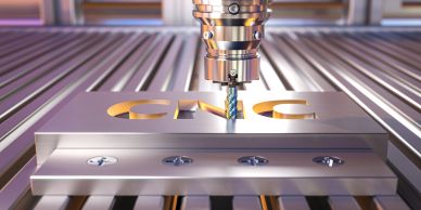 CNC machine engraving metal with precision.