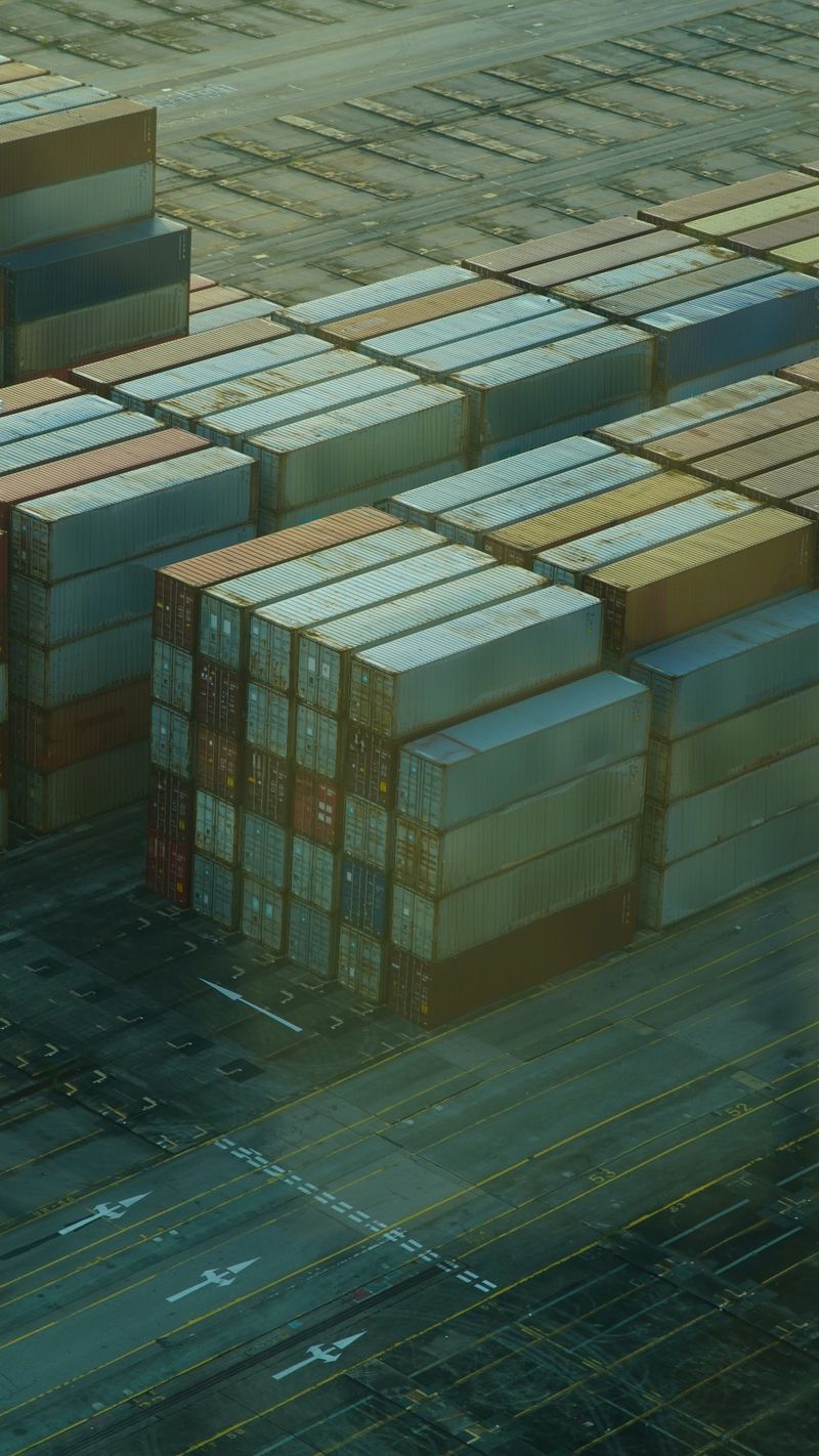 Containers in the port