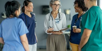 Medical team discussing patient care.