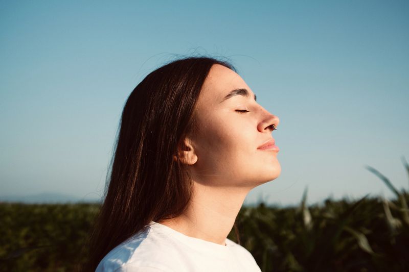 Photo of a young woman in the nature