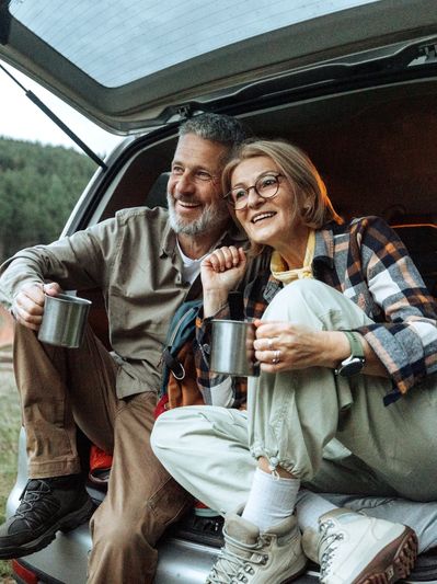 Couple relaxing in a private setting before getting in-home massage