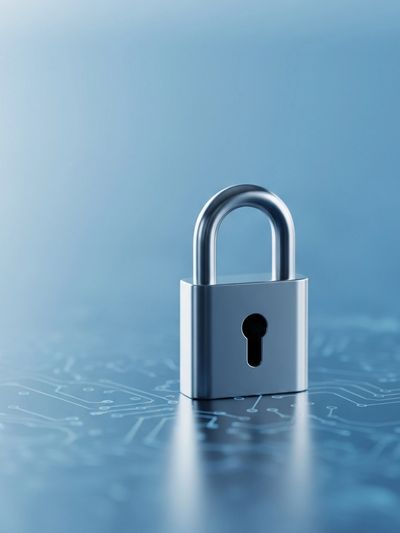 Padlock symbolizing data privacy and security for online orders