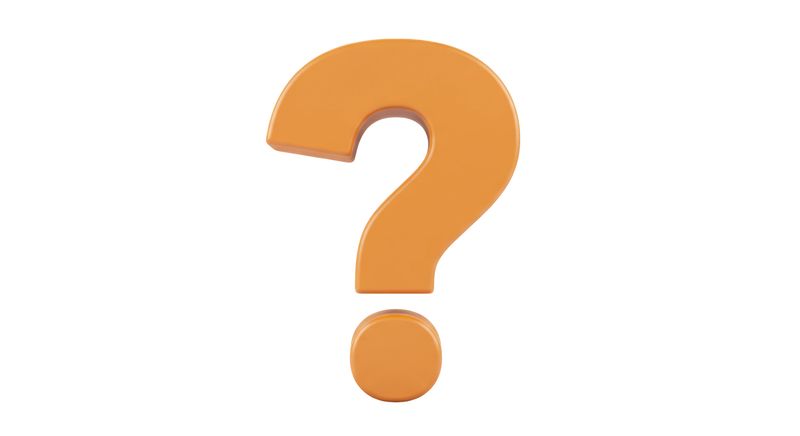 Isolated Orange Question Mark, Doubt Symbol