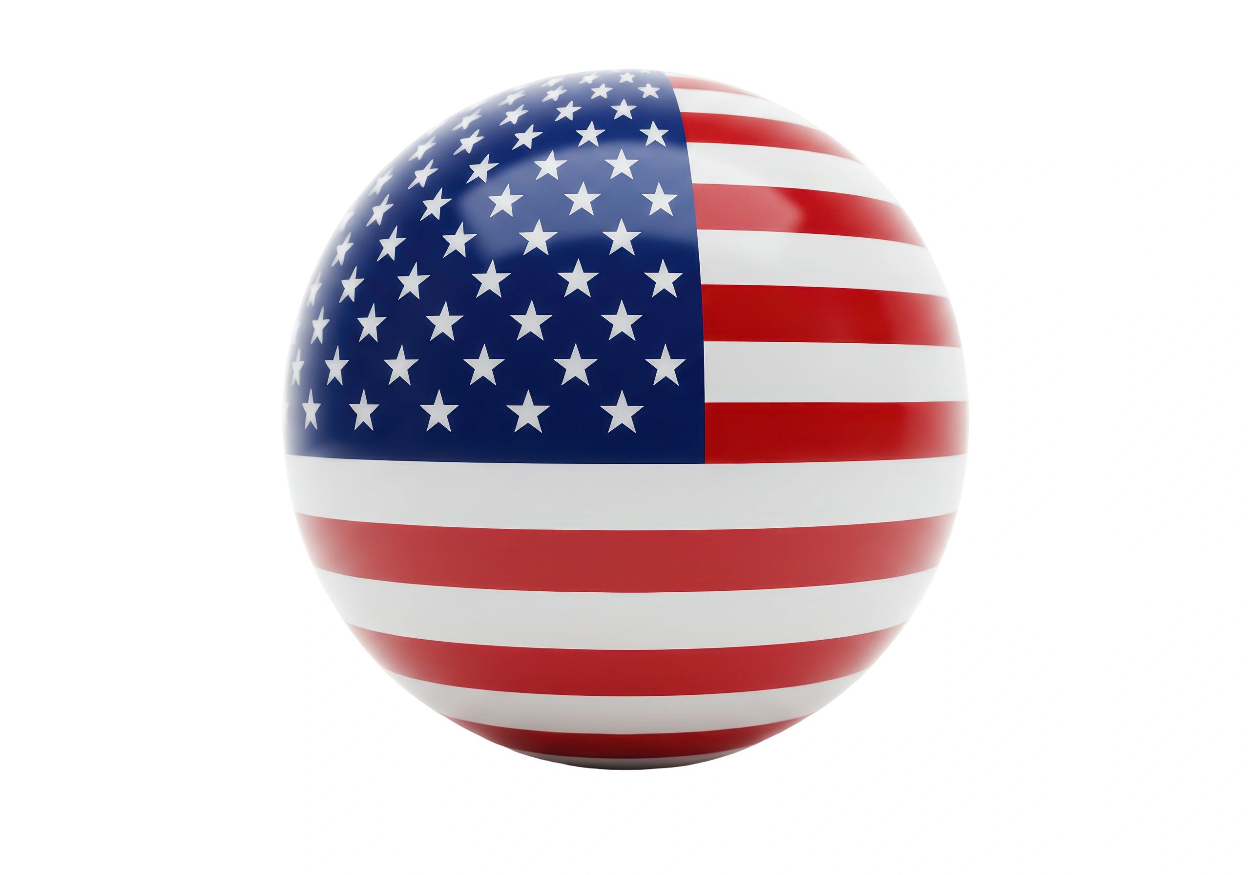 Sphere with American flag design.