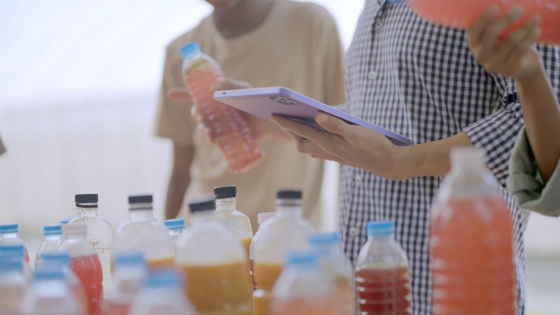Farmers with knowledge and expertise in agriculture are teaching children about integrated farming, making fertilizers, bio-organic microorganisms and bio-fertilizers to repel pests. multi-ethnic school children are learning about organic farming. Agriculture, learning outside.