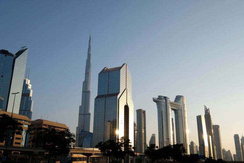 UAE Dubai cityscape skyline city sunrise morning