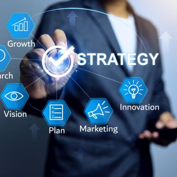 Businessperson engaging with digital strategy concepts.