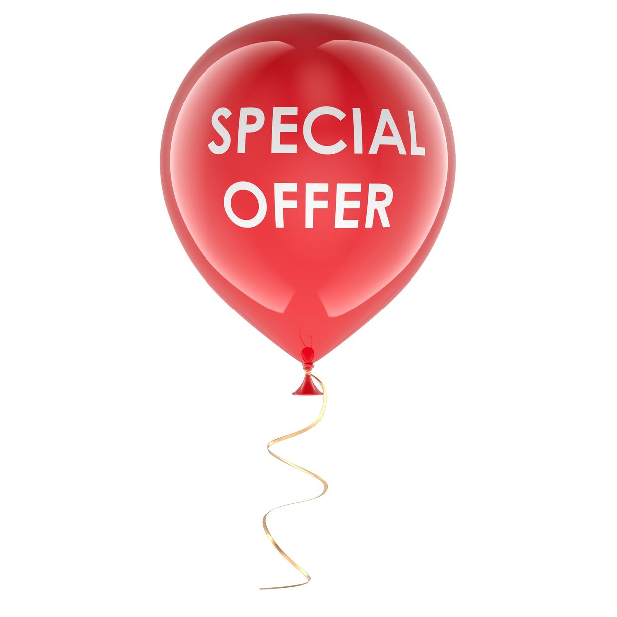 Red balloon with 'SPECIAL OFFER' text.