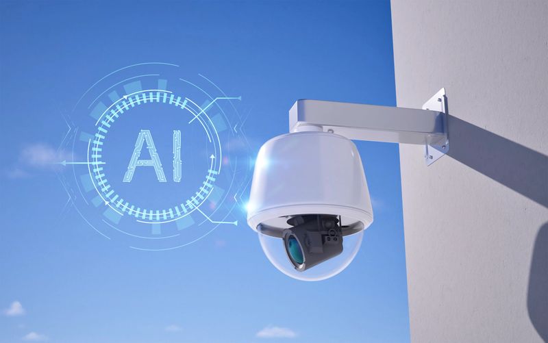 3d rendering security camera or cctv camera with ai technolgy for public safety