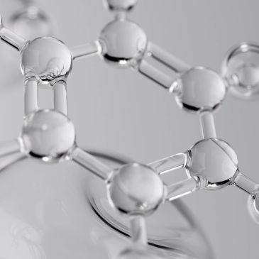 Close-up of a molecular structure model.