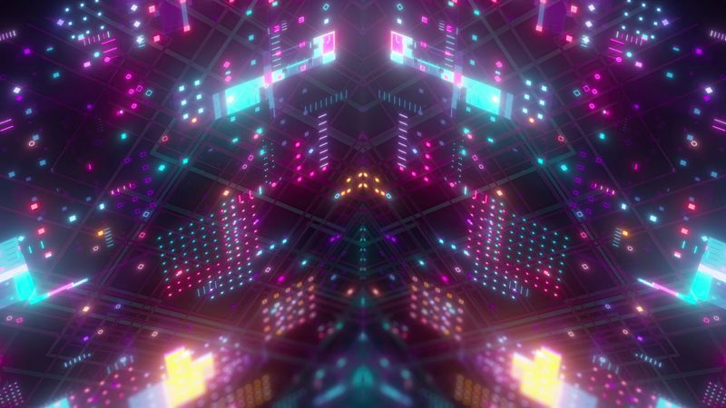 Cyberpunk abstract technology. Computer generated 3d render