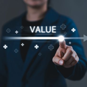 Person adjusting a digital value slider from minimum to maximum.