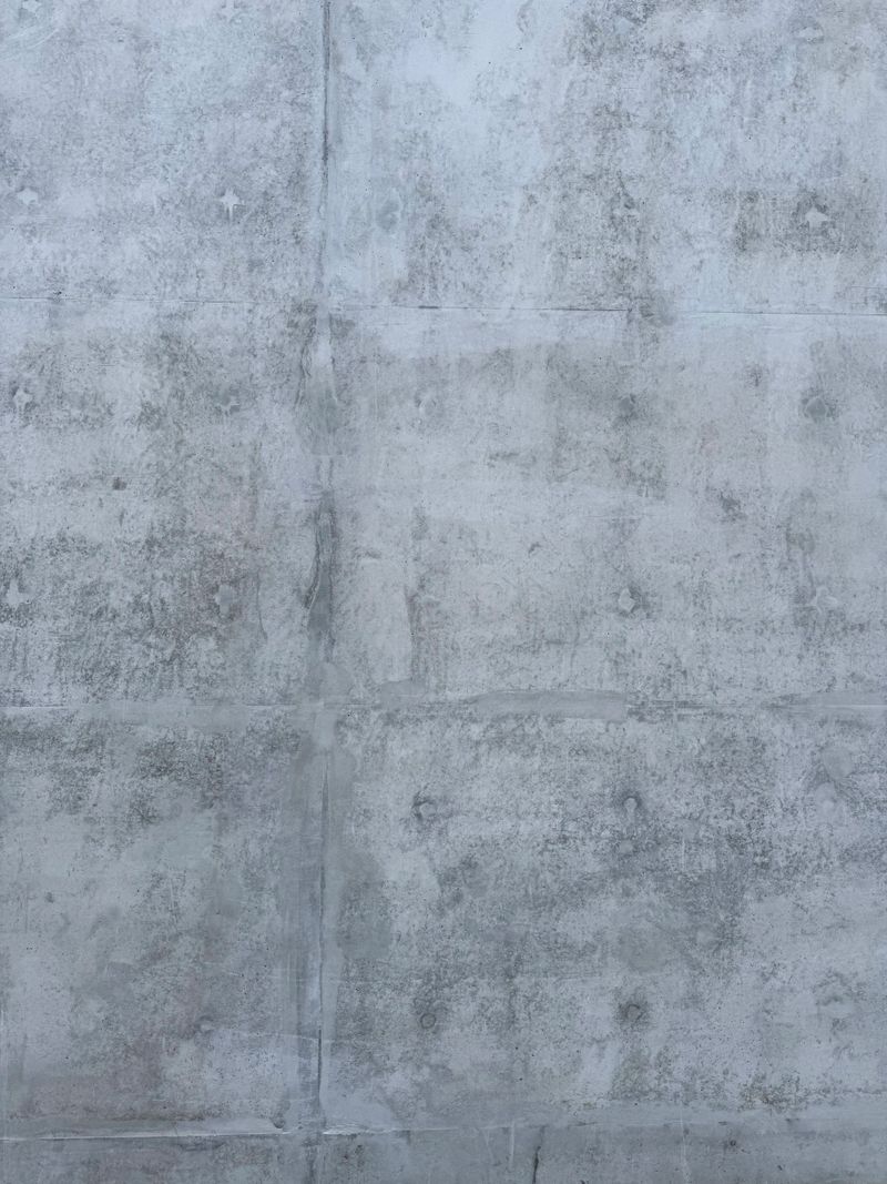 The image shows a close-up of a raw grey concrete wall. The surface reveals formwork lines and natural marks from the casting process, giving it a rough industrial texture. No additional elements or decorations are present. The lighting is natural. This image can be used in architecture, interior design, urban development, construction, 3D modeling, texture mapping, and material documentation.