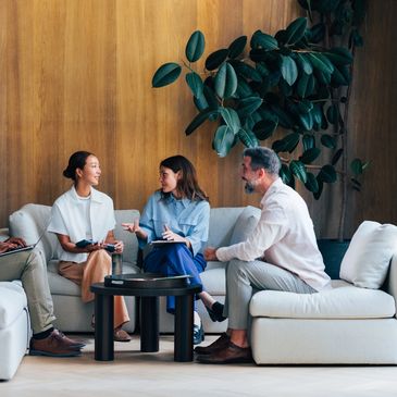 Collaboration in a contemporary office space.