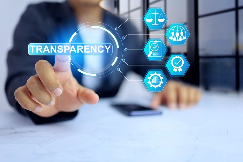 Business transparency concept is operating with openness honesty and straightforwardness in all aspects of the company from internal operations to interactions with stakeholders involves