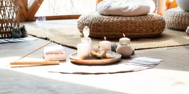Calming candles and incense.