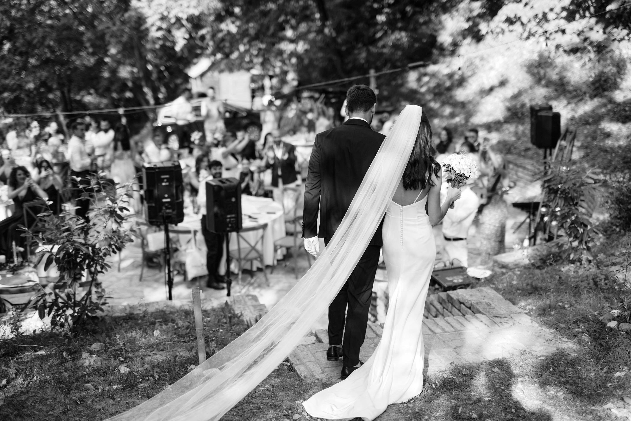 Wedding Couple Walking down the aisle 