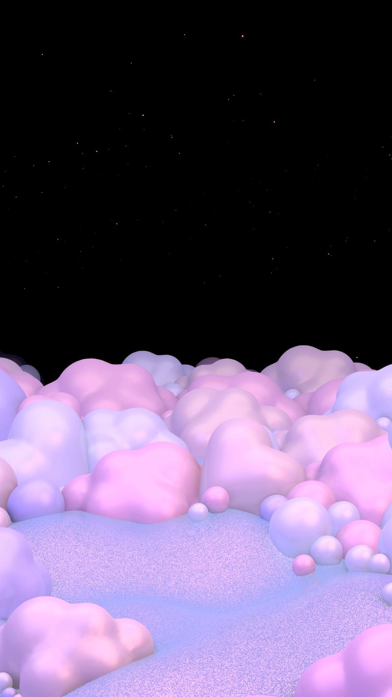 3D render pastel sand dunes at night.