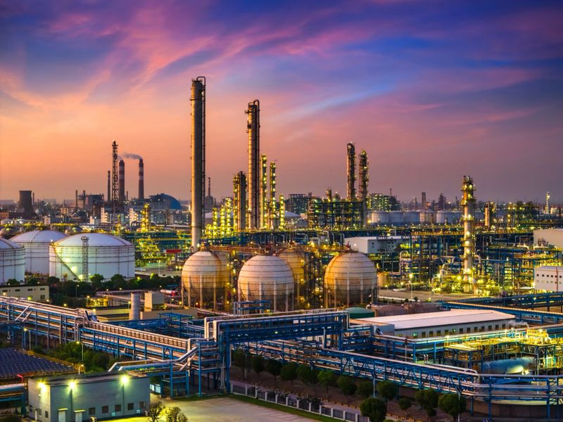 Industrial buildings background