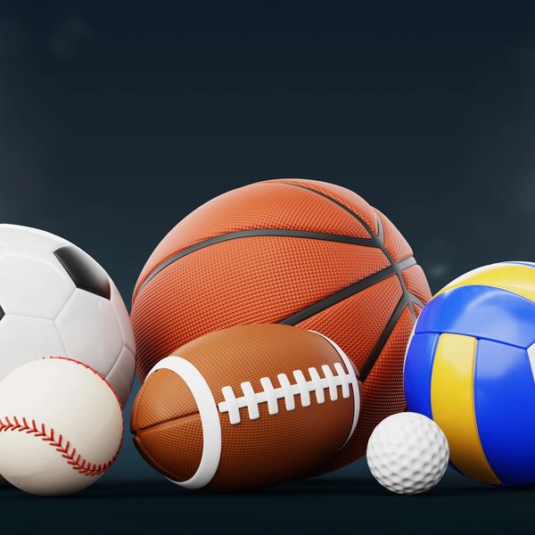 group of sports balls