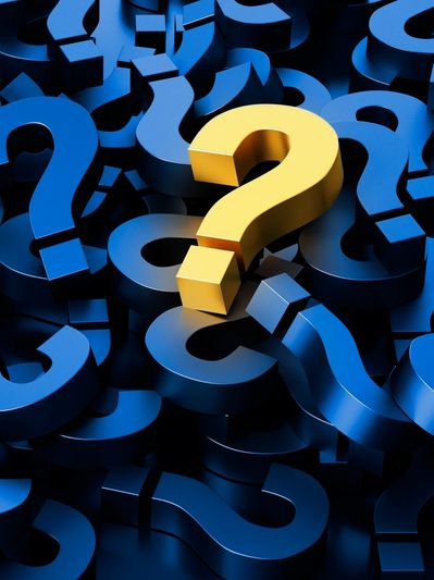 Question marks representing uncertainty and intrusive “what if?” thoughts in OCD