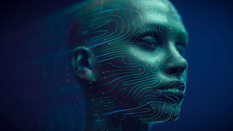 A 3D rendered humanoid head conceptualizes an autonomous AI agent.