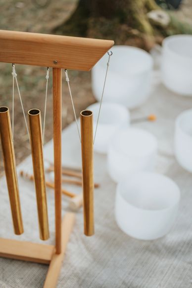 Bamboo wind chimes for nervous system relaxation.