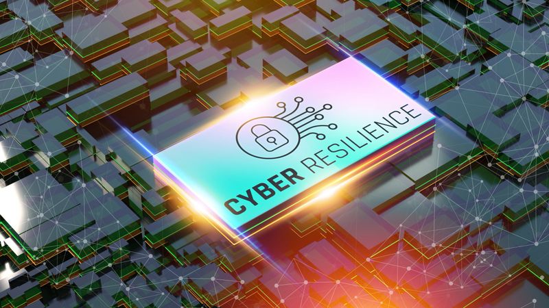 This 3D animation illustrates the concept of Cyber Resilience. A glowing, futuristic processor labeled with the text and a padlock icon is central to a complex digital infrastructure, symbolizing robust Protection and Network Security. The glowing plexus network represents the flow of data and the system's interconnectedness. This image is ideal for themes related to Information Technology, data security, and Corporate Business strategy for mitigating cyber threats. It visually communicates concepts of Innovation, advanced system configuration, and the critical importance of a secure and resilient digital foundation.