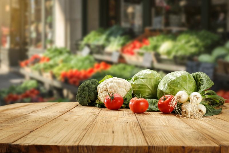 Freshly picked vegetables at Brasstown Farmers Market
