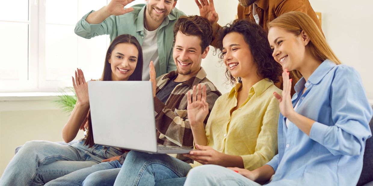 Team on a video call