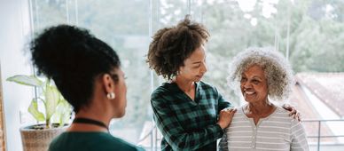 Senior in a supportive home environment.
