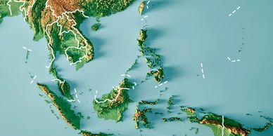 Map of South East Asia countries.