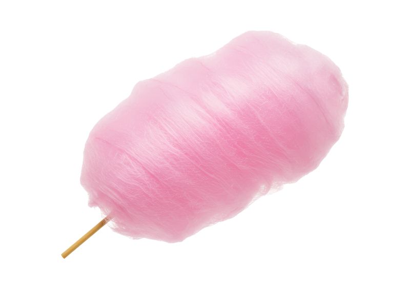 Isolated Fluffy Pink Cotton Candy Treat