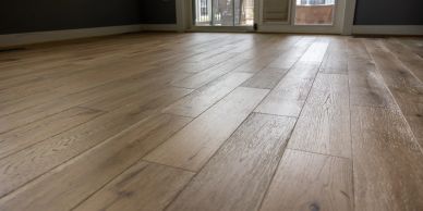 Close-up of wooden floor in an empty room.