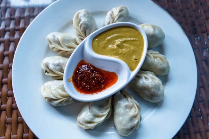 Closeupe view of food MoMo on plante