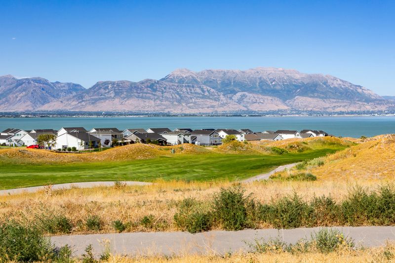 New residential buildings on the Utah Lake shore in Saratoga Springs, Utah
