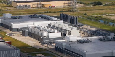 Aerial view of a large industrial facility with multiple buildings.
