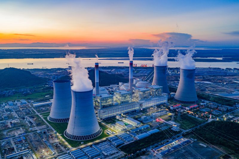 Thermal Power Plant Night View