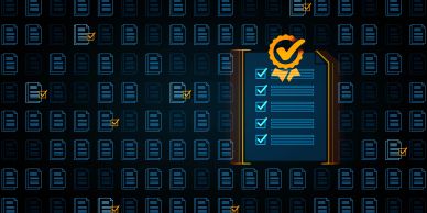 Checklist on glowing clipboard with checkmarks.