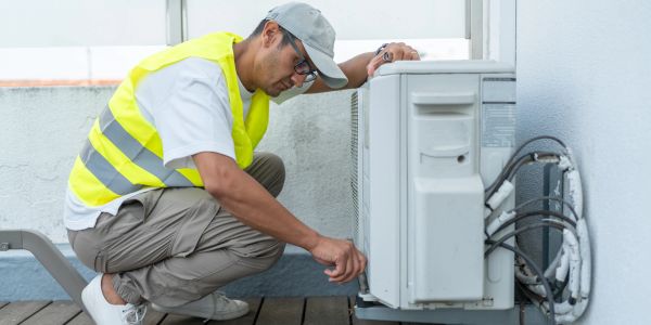 HVAC technician working.