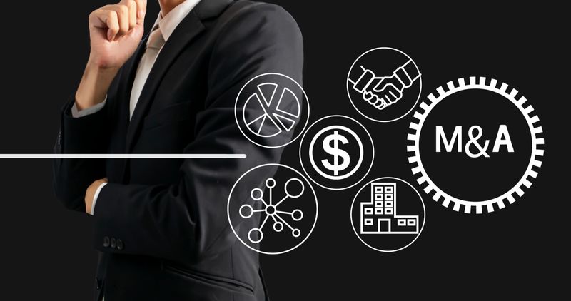 The concept of mergers and acquisitions to reduce costs, increase work efficiency and increase business capital