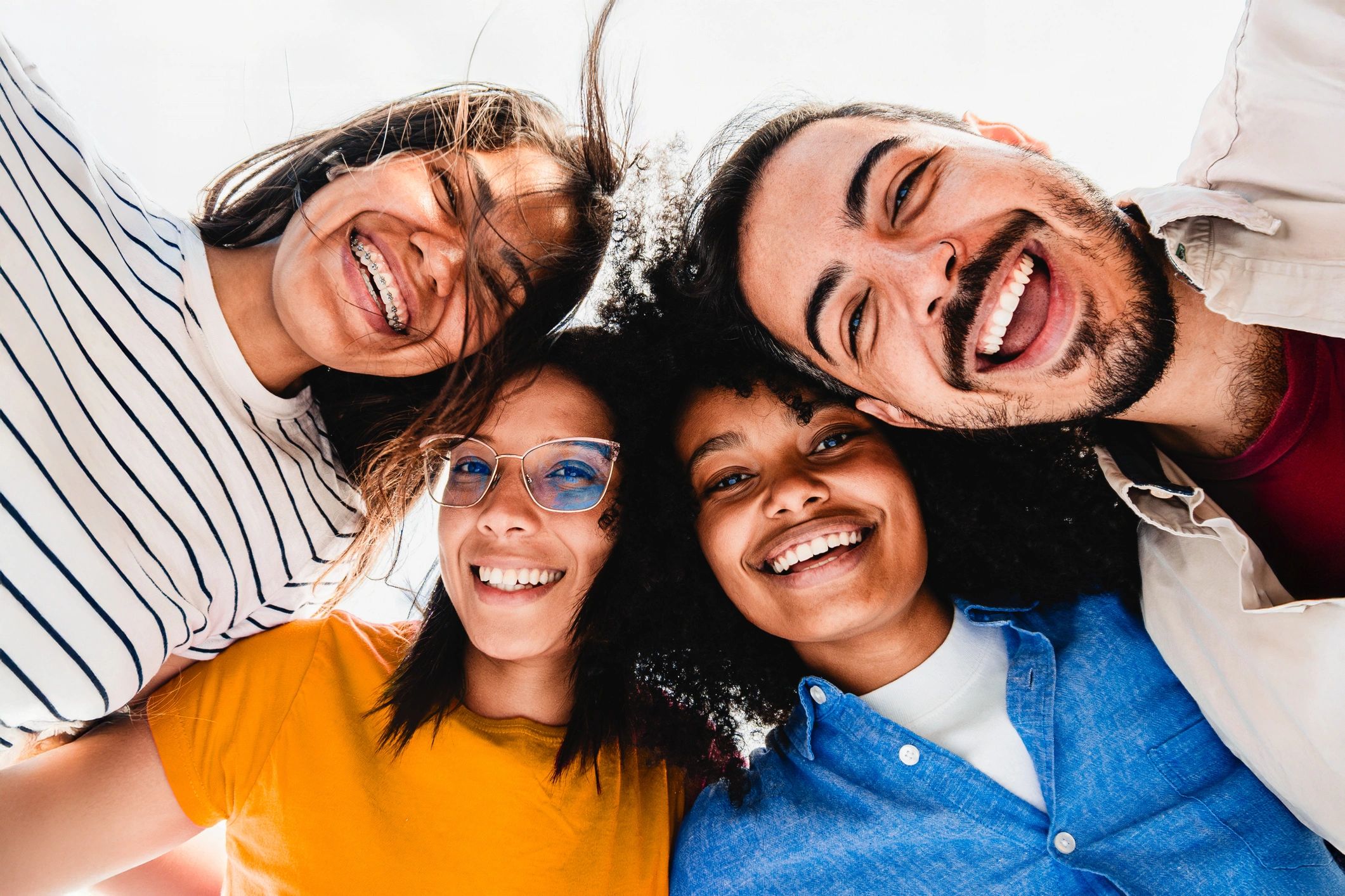 Smiling friends posing for a picture